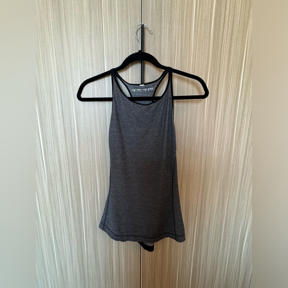 Lululemon Racerback Drapy Heather Dark Grey Workout Top
